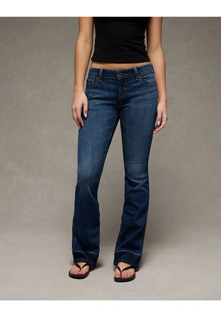 jeans AE Women's Stretch Super Low-Rise Kick Bootcut Jeans American Eagle Outfitters $69.95