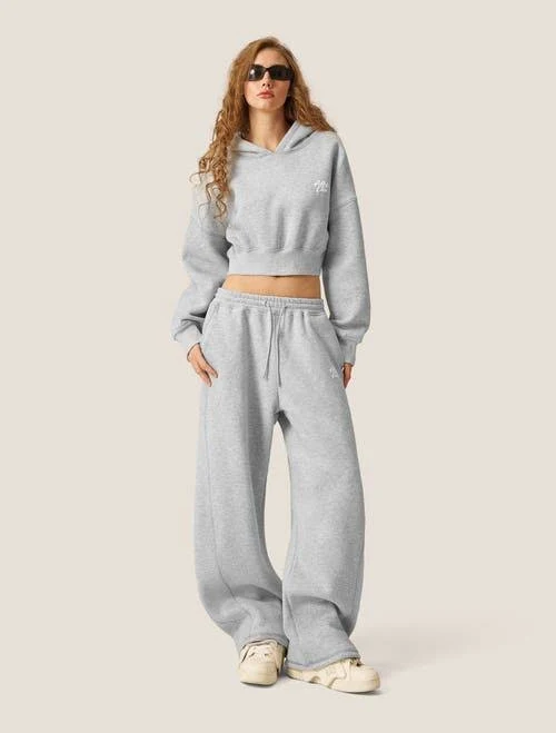 matching set Aelfric Eden Women's Cloud Essential Fleece Cropped Hoodie Set Nordstrom $119.95