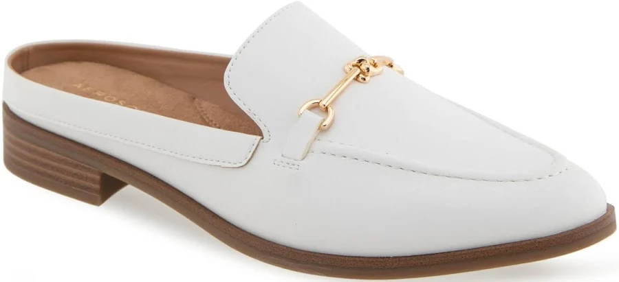 shoes Aerosoles Women's Erik Pointed Toe Flat Mules - Bright White Faux Leather - Size 7W Macy's $51.35