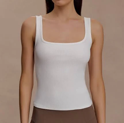 top Aisling Ribbed Square Neck Sleeveless Top meshki.us $32