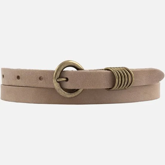 accessory Alie Handmade Leather Skinny Belt with Gold Buckle Amsterdam Heritage $65