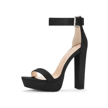 shoes Allegra K Women's Faux Suede Ankle Strap Platform Sandals Walmart - Tasharina Corp $46.19