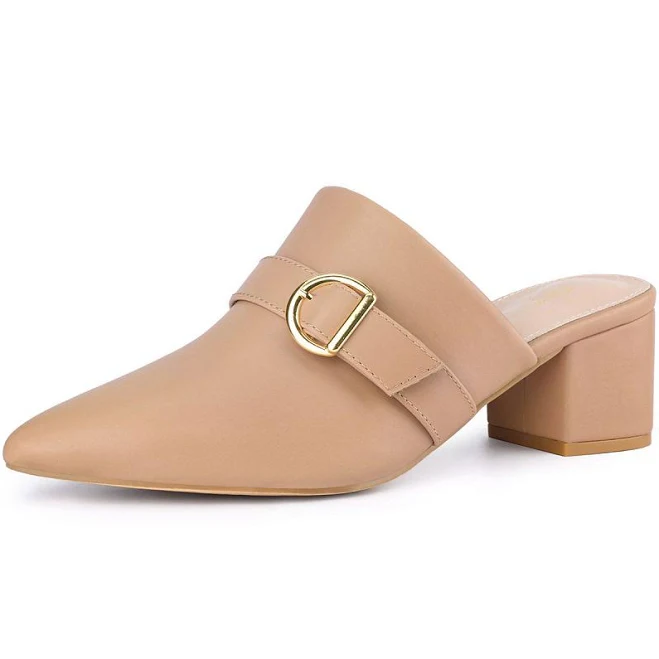 shoes Allegra K Women's Pointed Toe Slip-on Block Heel Mules Kohl's $53.49