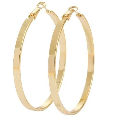 accessory Amy and Annette 14K Gold Plated Large Hoop Earring with Omega Closure Target $14.99