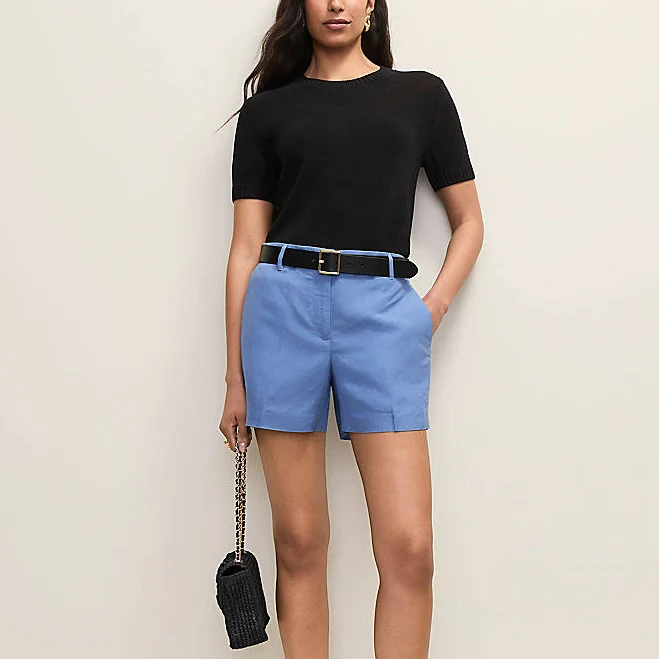 shorts Ann Taylor The City Short in Linen Blend Size 14 Ocean Oasis Women's Ann Taylor $41.7