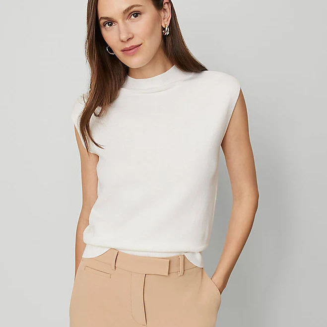 top Ann Taylor Women's Refined Mock Neck Shell Top Ann Taylor $32.99
