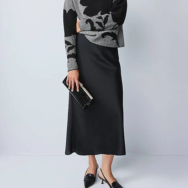 skirt Ann Taylor Women's Satin Bias Midi Slip Skirt Ann Taylor $65.79