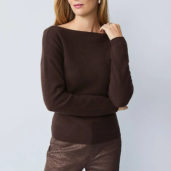off-shoulder top Ann Taylor Women's Studio Collection Cashmere Off-The-Shoulder Sweater Ann Taylor $109.99