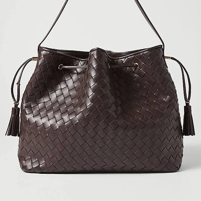 bag Ann Taylor Women's Woven Drawstring Bucket Bag Ann Taylor $49.94