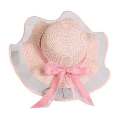 accessory Anna-Kaci Women's Elegant Wide Brim Straw Sun Hat with Sheer Mesh Trim Target $20.99