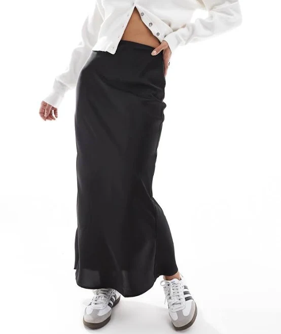 bottom ASOS DESIGN Bias Satin Midi Skirt ASOS $17.99