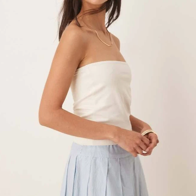 tube top ASOS Design Long Line Cotton Bandeau Top ASOS $12.59