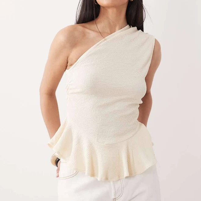 top ASOS DESIGN One-Shoulder Peplum Top ASOS $37.99