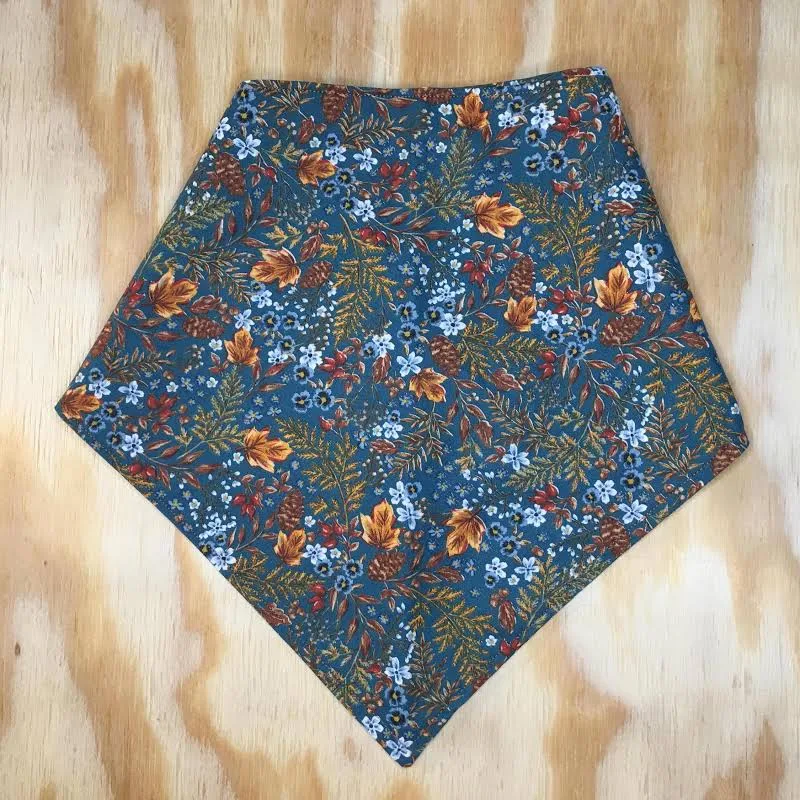 accessory Autumn Teal and Rust Print 100% Cotton Handmade Bandana Etsy - Seller $10