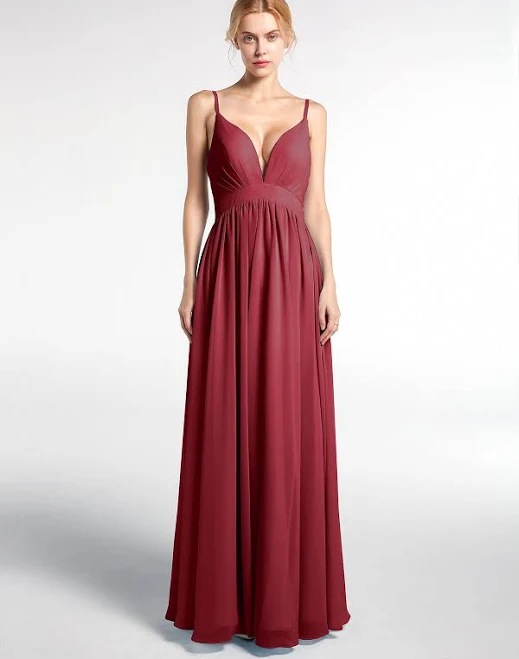 dress BABARONI Deep V-Neck Empire Waist Chiffon Dress Babaroni.com $99