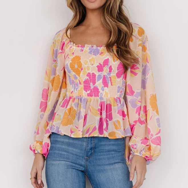 top Baltic Born Sally Smocked Chiffon Top Baltic Born $69
