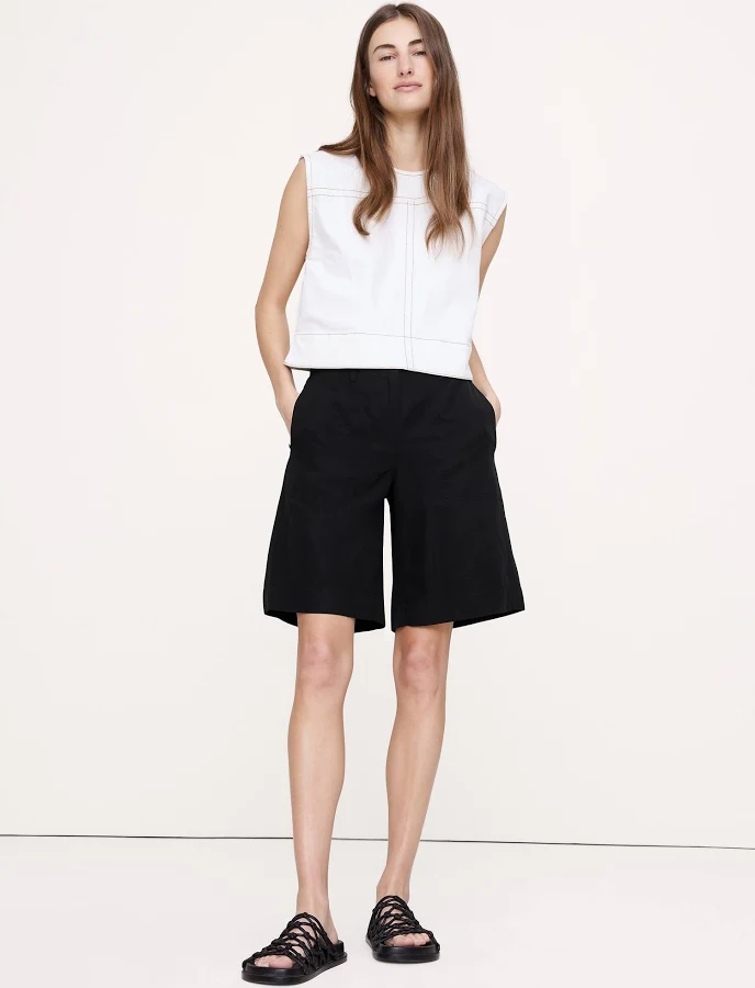 shorts Banana Republic Women's Mid-Rise Tencel -Linen Bermuda Shorts Banana Republic $100