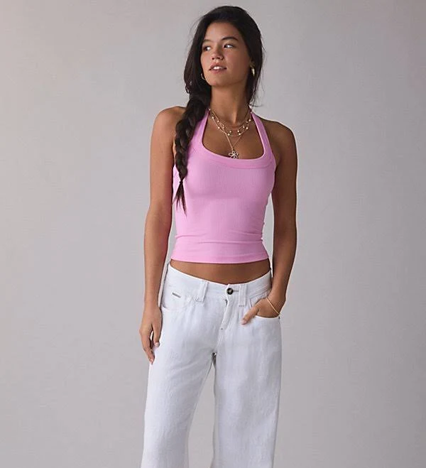 top BDG Nova Ribbed Knit Cropped Halter Top Urban Outfitters $19