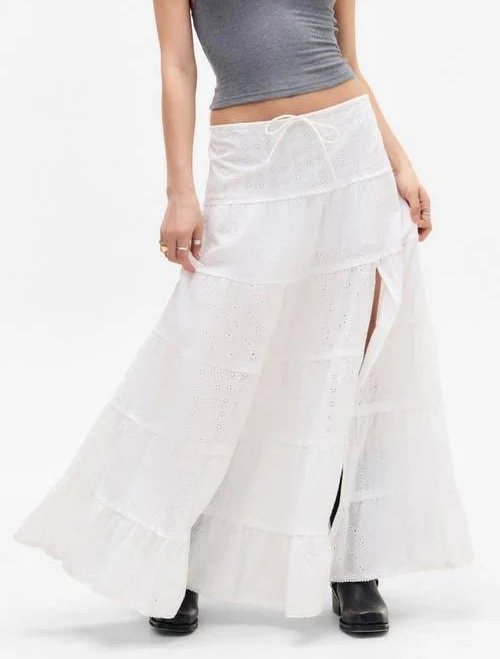 maxi skirt BDG Women's Broderie Tiered Cotton Maxi Skirt Nordstrom $79