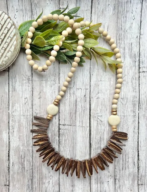 accessory Beaded Wood Stick Necklace Etsy - BeadedBlues $29.95