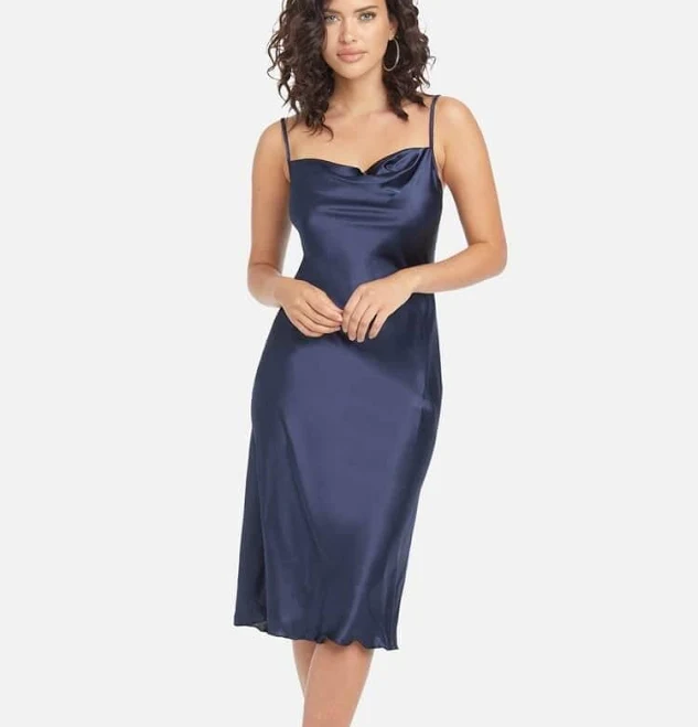dress Bebe Women's Dresses Bebe Cowl Neck Midi Satin Slip Dress eBay - aray1212 $38.87