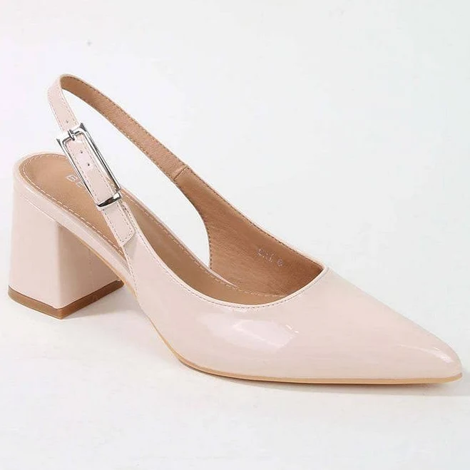 shoes BERNESS Women's Cai Patent Block Heel Slingback Pumps Kohl's $39.99