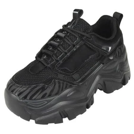 shoes Berness Women's Chunky Platform Lace-Up Sneakers Walmart - Dashing Shoes Inc $42.99