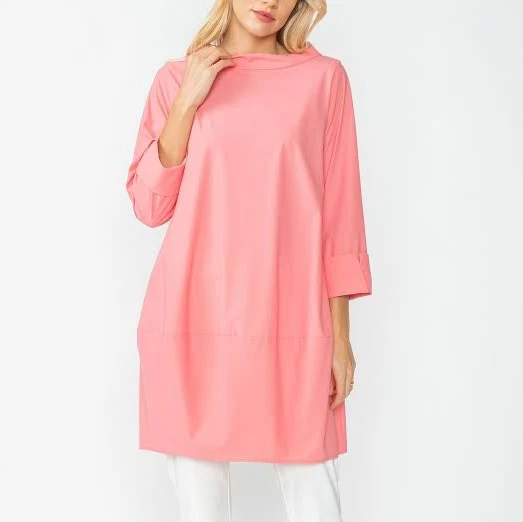 top Boat Neck Stand Collar Balloon Top IC Collection $160