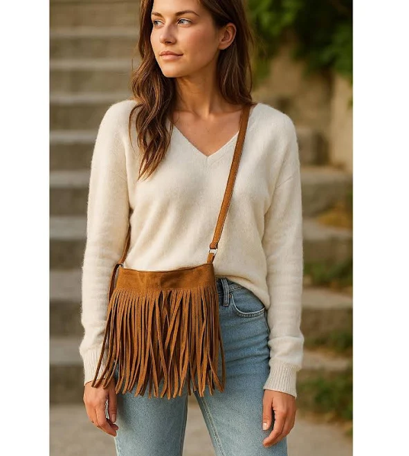 bag Boho Fringe PU Suede Crossbody Bag Etsy - Seller $45.81