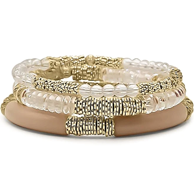 accessory Bowood Lane Neutral Beaded Bracelet Stack Bowood Lane $115