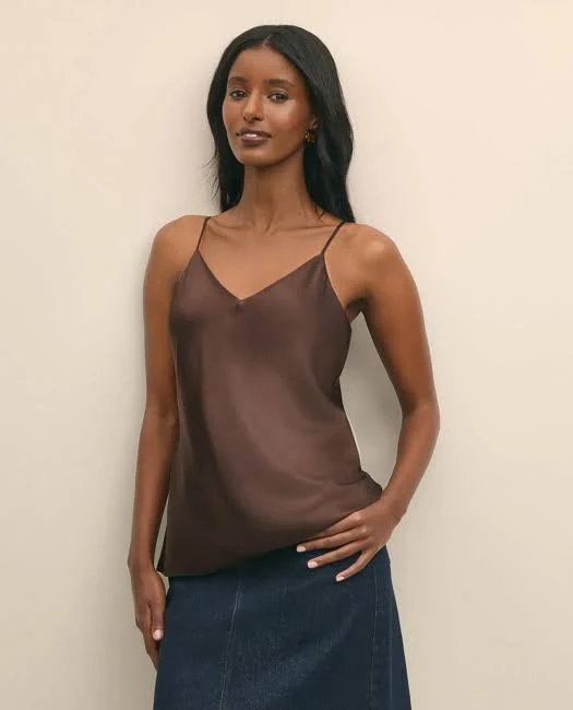 top Brooks Brothers Women's Washable Silk Charmeuse V-Neck Camisole Brooks Brothers $103.5
