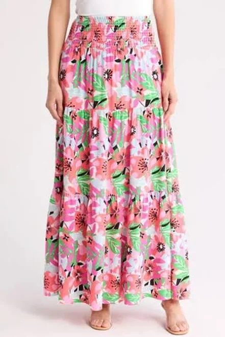 skirt by Design Laura Floral Smocked Waist Maxi Skirt ModeSens $25
