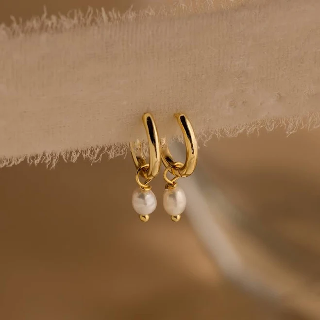 accessory Caitlyn Minimalist Dainty Pearl Drop Huggie Earrings Caitlyn Minimalist $30.4