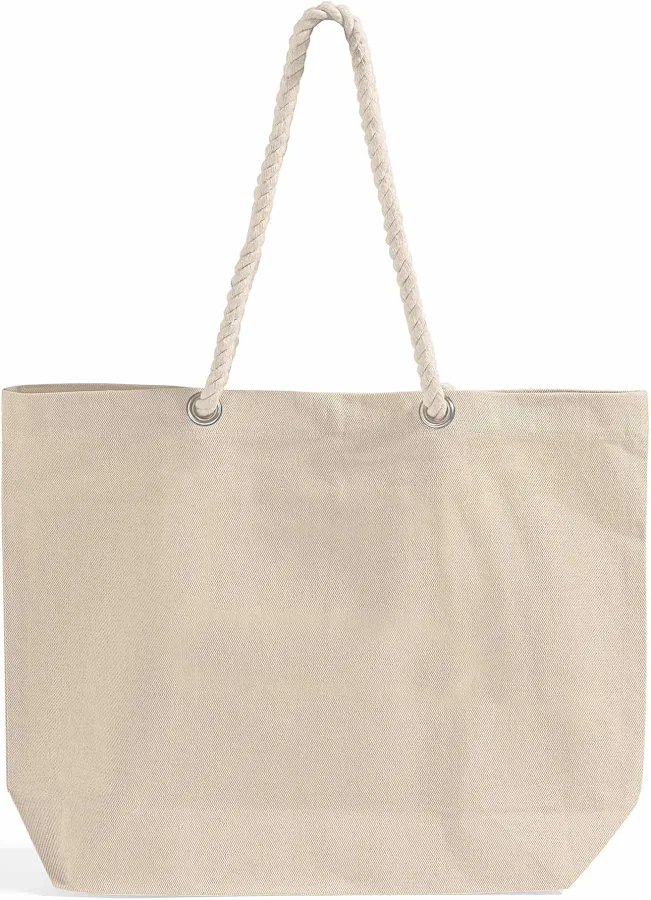 bag Canvas Beach Tote Bag with Rope Handles ToteBagFactory $5.49