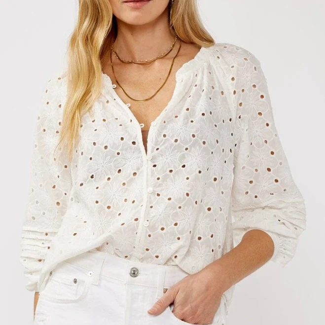 blouses Catch The Breeze Eyelet Blouse Lovestitch $60