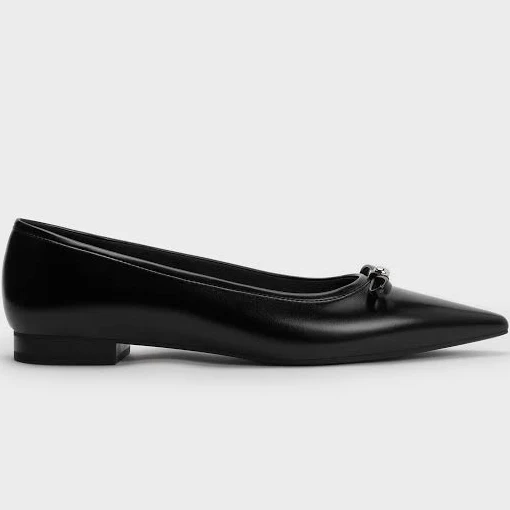 shoes Charles & Keith Bow Pointed Ballet Flats charleskeith.com $76