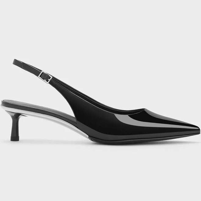 shoes Charles & Keith Curtis Patent Slingback Kitten Heels charleskeith.com $89