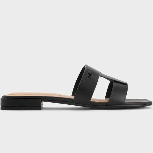 shoes Charles & Keith Petina Leather Slide Sandals charleskeith.com $103