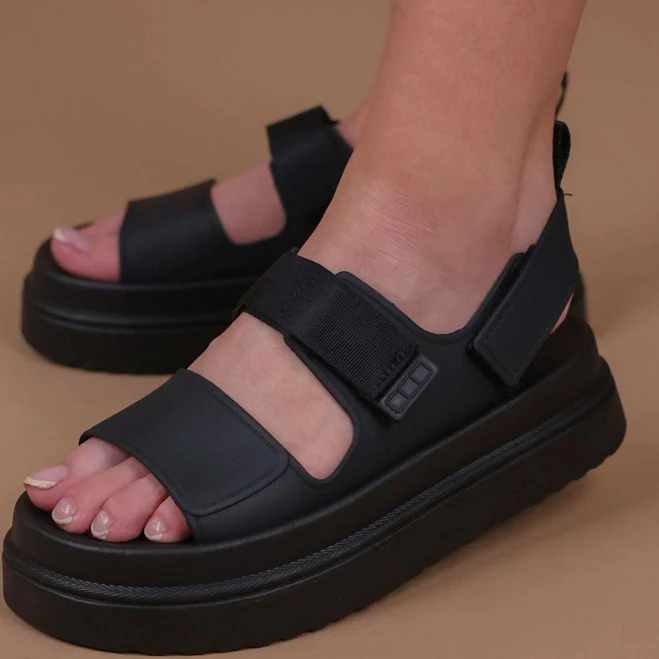 shoes Chunky Flatform Velcro Sandals missmodaluxe $26