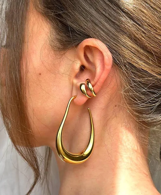 accessory Chunky Gold Statement Hoop Earrings Etsy - Seller $44.58