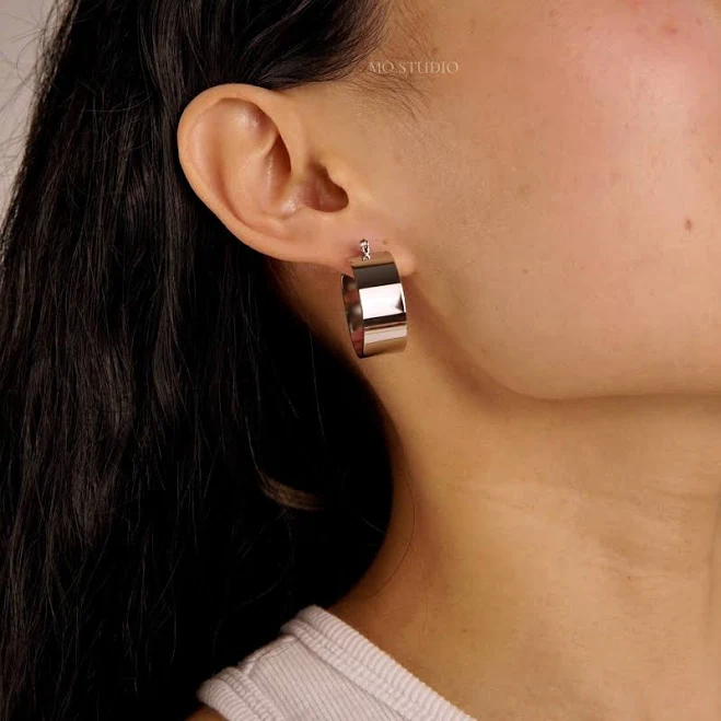 accessory Chunky Silver Hoop Earrings Etsy - Seller $24.67