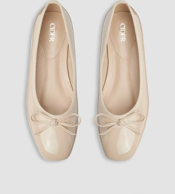 shoes CIDER Women's Mary Jane Flats Bowknot Decor Square Toe Comfortable Versatile Cider $24.9