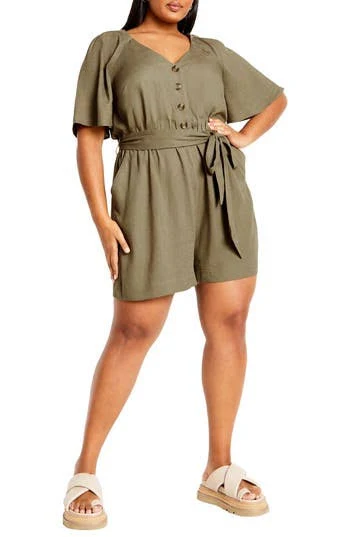 romper City Chic Women's Brielle Belted Romper Nordstrom Rack $42.97