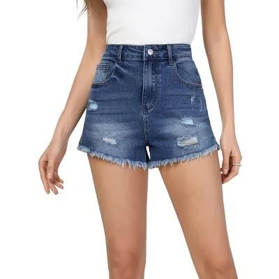 shorts Coolmee Women's Mid Rise Stretchy Frayed Raw Hem Jeans Target $28.99