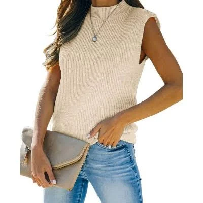 top Coolmee Women's Sleeveless Mock Neck Knit Sweater Vest Target $27.29