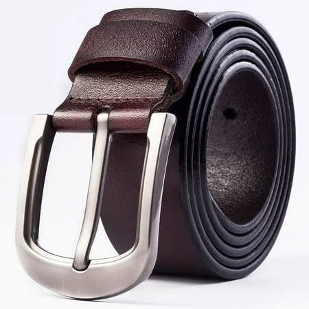 accessory Costyle Men's Genuine Leather Belt with Classic Silver Buckle Walmart - Doremo Global Corporation $12.99
