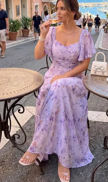 dress Cottagecore Floral Butterfly Print Flutter Sleeve Maxi Dress Etsy - Seller $58.72