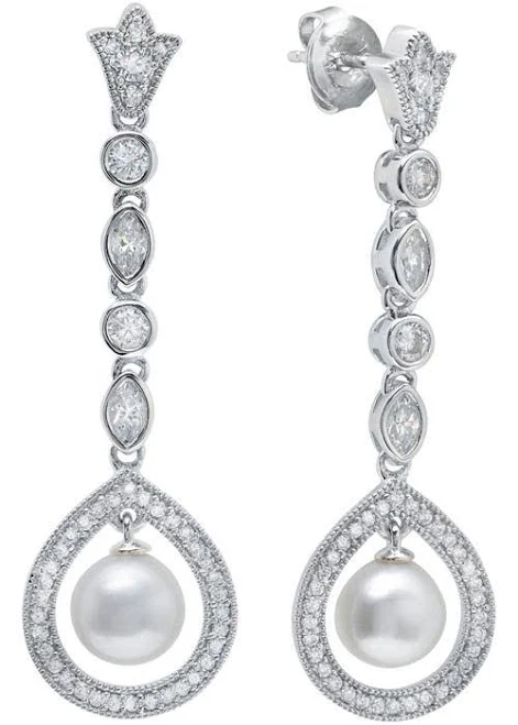 accessory Crislu x Andrew Prince Crystal & Cultured Pearl Drop Earrings Nordstrom $55