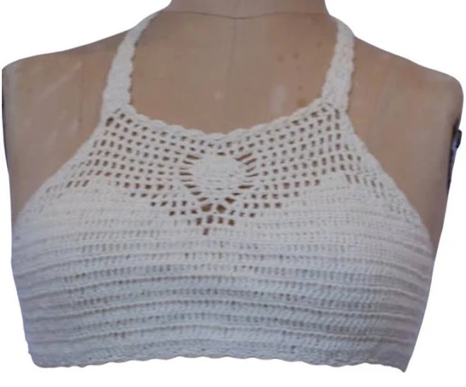 top Crocheted Halter Top Etsy - Seller $11.25