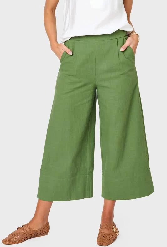 pants Crop Wide Leg Linen Blend Pants Gibsonlook $85
